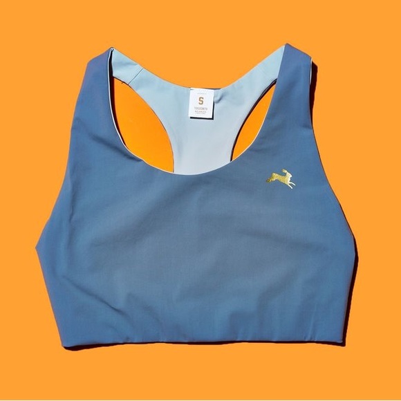 Tracksmith Reversible Cannonball Run Bra in Slate Grey, XS - Picture 6 of 12